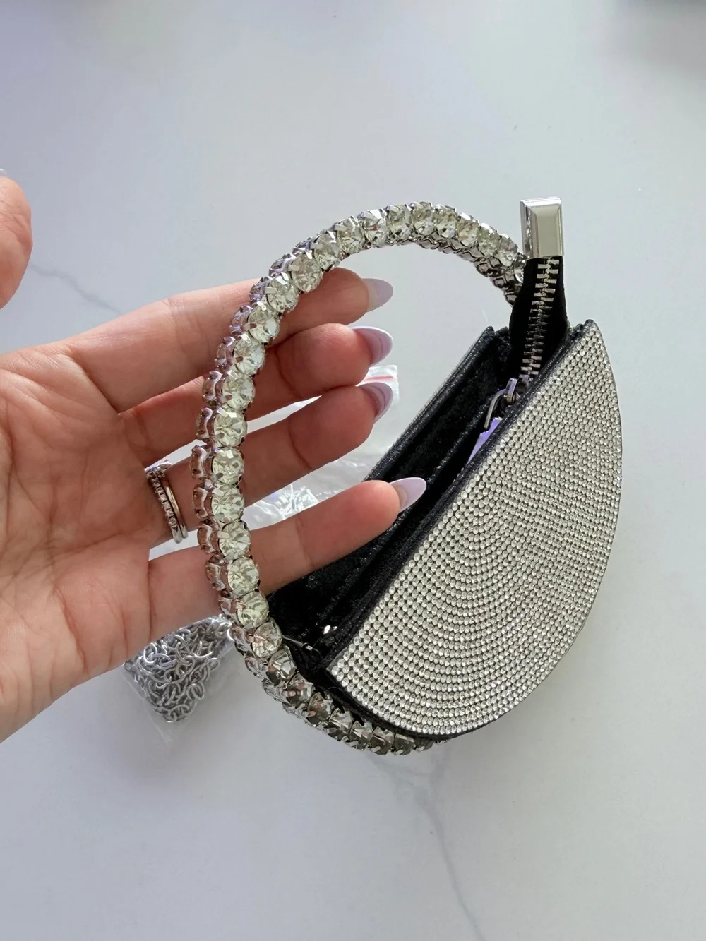 The Demi-Luna Rhinestone Micro Mini bag - Picture 7 of 9